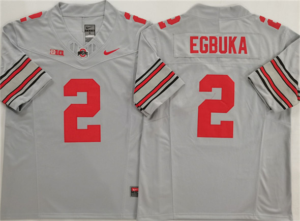 Men's Ohio State Buckeyes #2 Emeka Egbuka Gray 2025 F.U.S.E. Limited Stitched Jersey