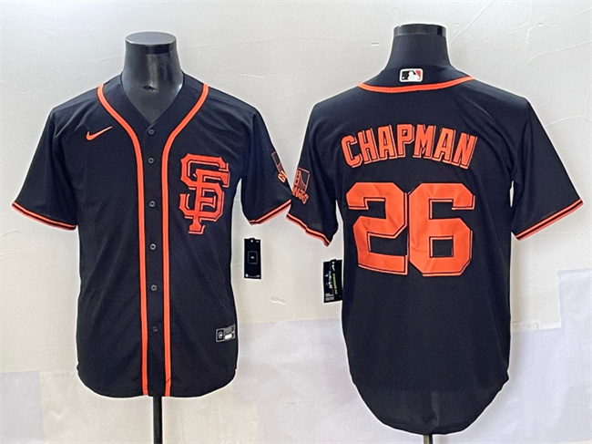Men's San Francisco Giants #26 Matt Chapman Black Cool Base Stitched Baseball Jersey