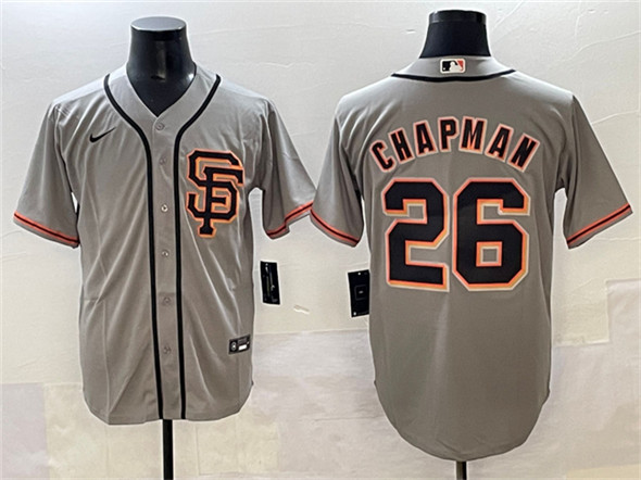 Men's San Francisco Giants #26 Matt Chapman Gray Cool Base Stitched Baseball Jersey