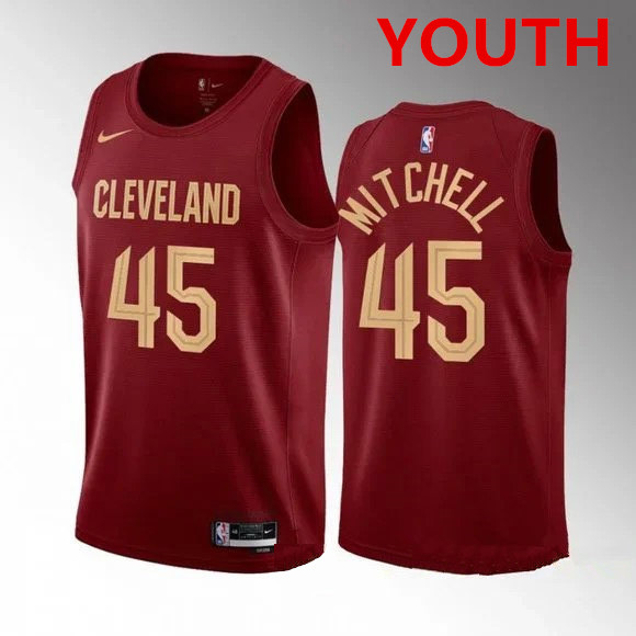Youth Cleveland Cavaliers #45 Donovan Mitchell Red Stitched Jersey