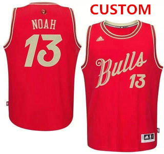 Men's Chicago Bulls Custom Revolution 30 Swingman 2015 Christmas Day Red Jersey
