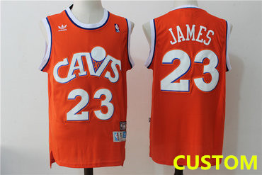 Men's Cleveland Cavaliers Custom Orange Hardwood Classics Swingman Jersey