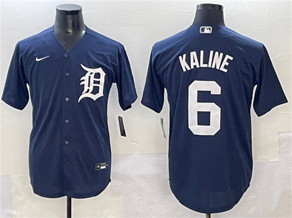 Men's Detroit Tigers #6 Al Kaline Navy Cool Base Stitched Baseball Jersey