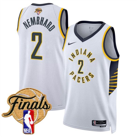 Men's Indiana Pacers #2 Andrew Nembhard White 2025 Finals Association Edition Stitched Basketball Jersey