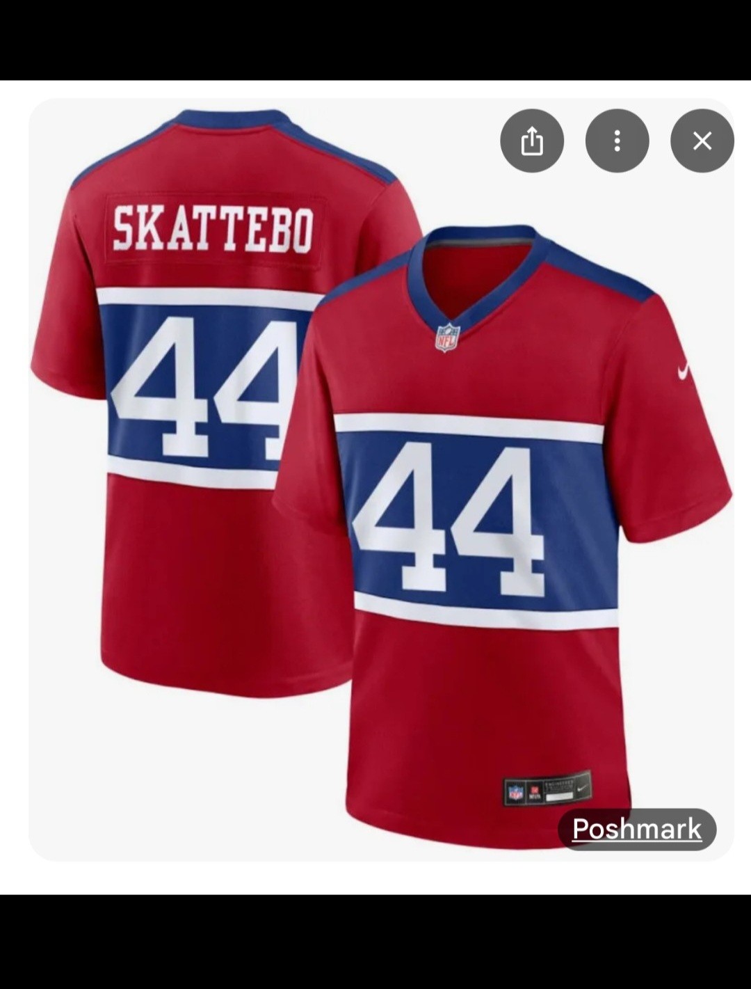 Men's New York Giants #44 Cam Skattebo Century Red Alternate Vapor Limited Football Stitched Jersey