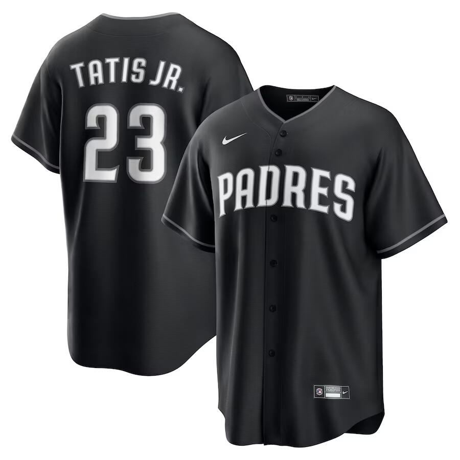 Men's San Diego Padres #23 Fernando Tatis Jr. Black Limited Stitched Baseball Jersey