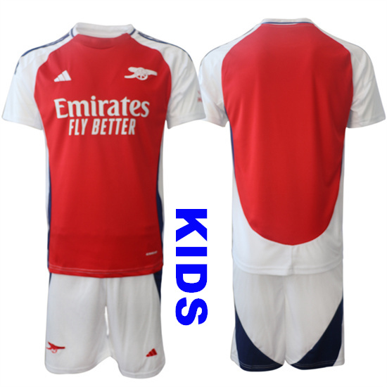 Youth Arsenal Blank 2024-25 Home Red Kids Soccer Suit Jersey