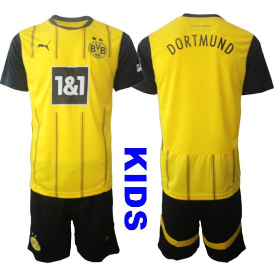 Youth Borussia Dortmund Home Or Custom 2024-25 Away Kids Soccer Suit Jersey
