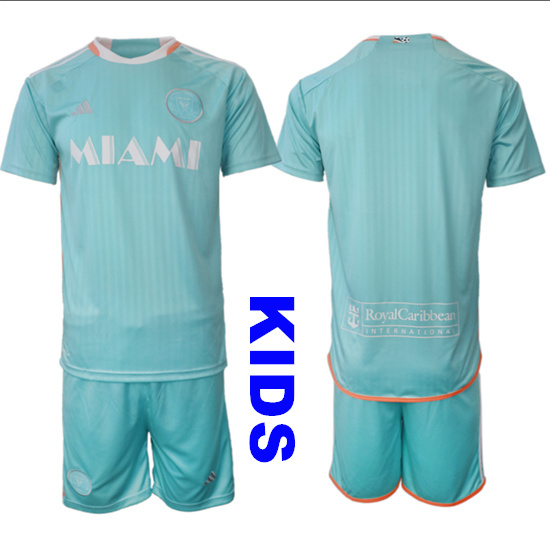 Youth Inter Miami CF Blank 2024-25 Away 2nd Kids Soccer Suit Jersey