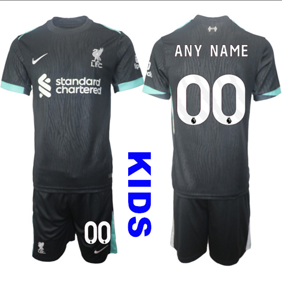 Youth Liverpool Custom Any Name And number 2024-25 Away Kids Soccer Suit Jersey