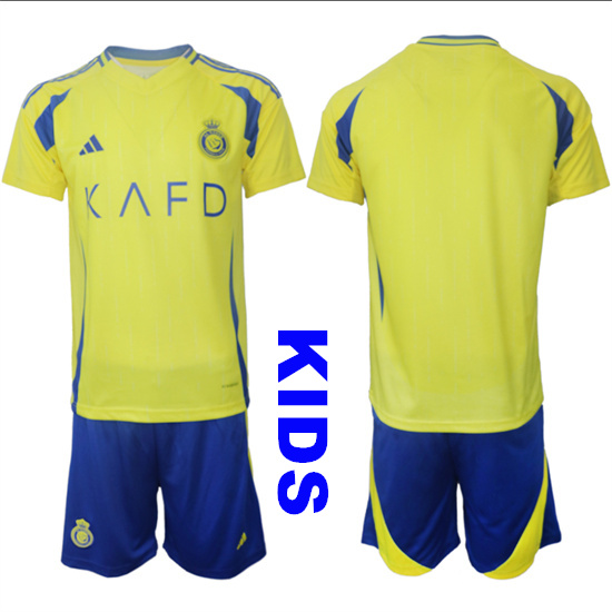 Youth Riyadh Victory Blank 2024-25 Home Kids Soccer Suit Jersey