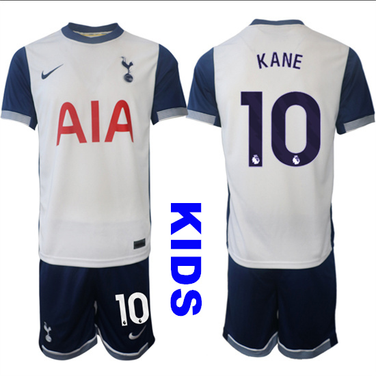 Youth Tottenham Hotspur #10 KANE 2024-25 Home Kids Soccer Suit Jersey