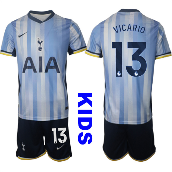 Youth Tottenham Hotspur #13 VICARIO 2024-25 Away Kids Soccer Suit Jersey