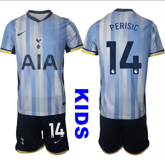 Youth Tottenham Hotspur #14 PERISIC 2024-25 Away Kids Soccer Suit Jersey