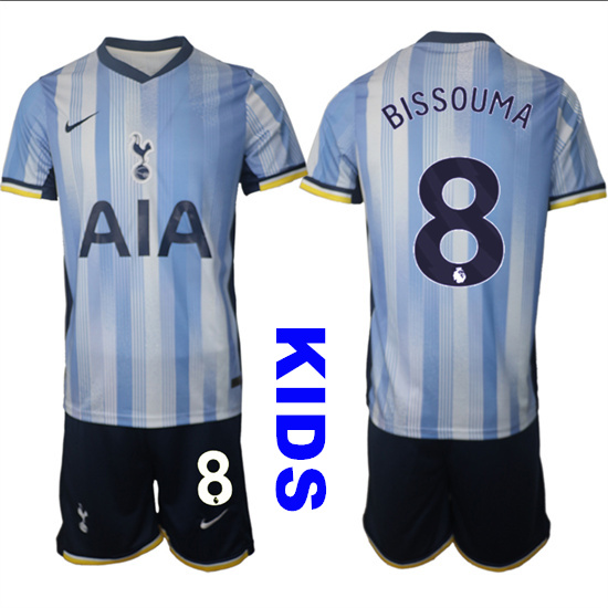 Youth Tottenham Hotspur #8 BISSOUMA 2024-25 Away Kids Soccer Suit Jersey