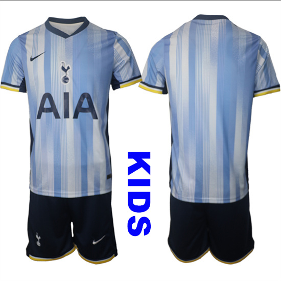 Youth Tottenham Hotspur Blank 2024-25 Away Kids Soccer Suit Jersey