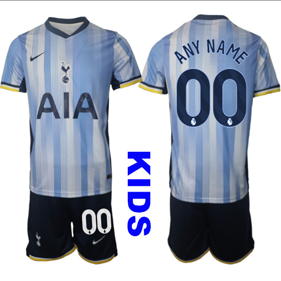 Youth Tottenham Hotspur Custom Any Name And number 2024-25 Away Kids Soccer Suit Jersey