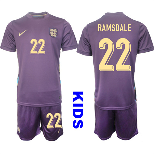 Youth England #22 RAMSDALE 2024-25 Away Kids Soccer Suit Jersey