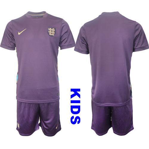 Youth England Blank 2024-25 Away Kids Soccer Suit Jersey