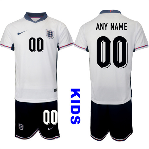 Youth England Custom Any Name And number 2024-25 Home Kids Soccer Suit Jersey
