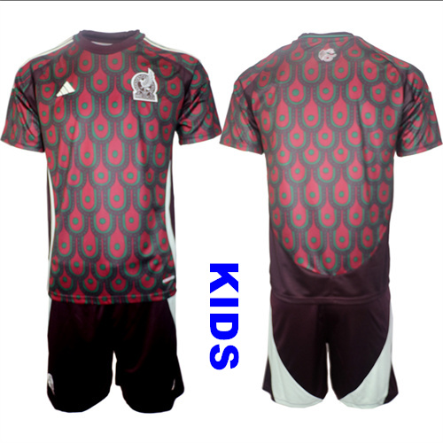 Youth Mexico Blank 2024-25 Home Kids Soccer Suit Jersey