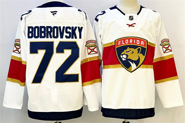 Men's Florida Panthers #72 Sergei Bobrovsky White 2024-25 Home Stitched Hockey Jersey