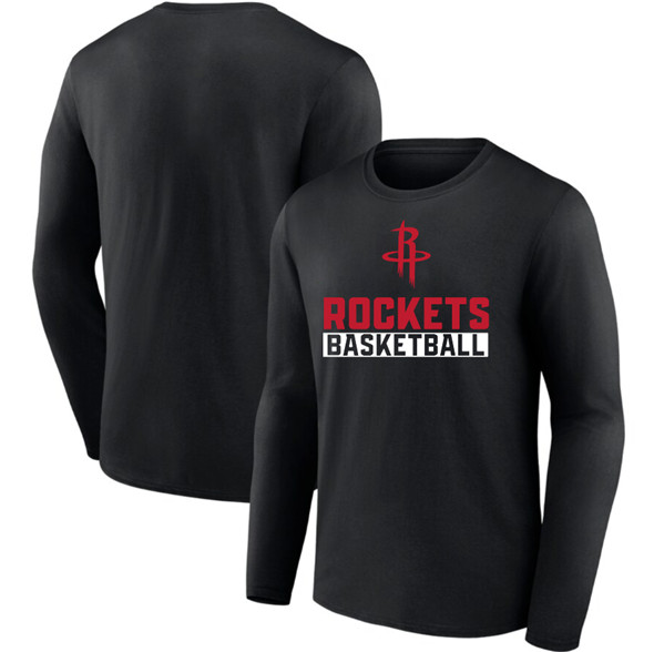 Men's Houston Rockets Black Let's Go Long Sleeve T-Shirt