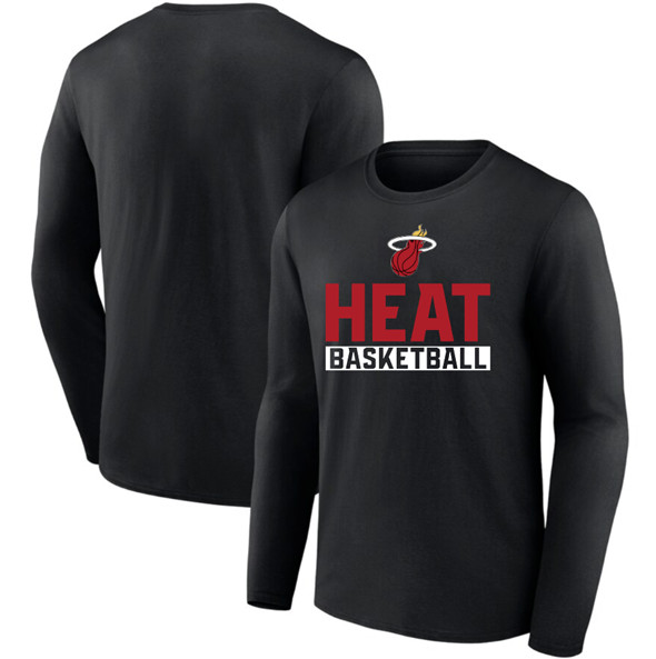 Men's Miami Heat Black Let's Go Long Sleeve T-Shirthirt