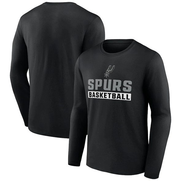 Men's San Antonio Spurs Black Let's Go Long Sleeve T-Shirt