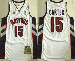 Men's Toronto Raptors #15 Vince Carter White 2000 Hardwood Classics Soul AU Throwback Jersey