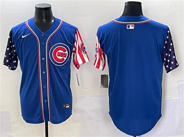 Men's Chicago Cubs Blank Royal 2025 Independence Day Vapor Premier Limited Stitched Baseball Jersey