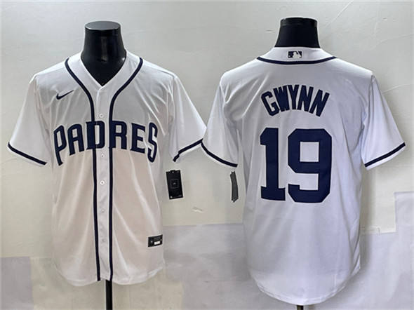 Men's San Diego Padres #19 Tony Gwynn White Cool Base Stitched Baseball Jersey