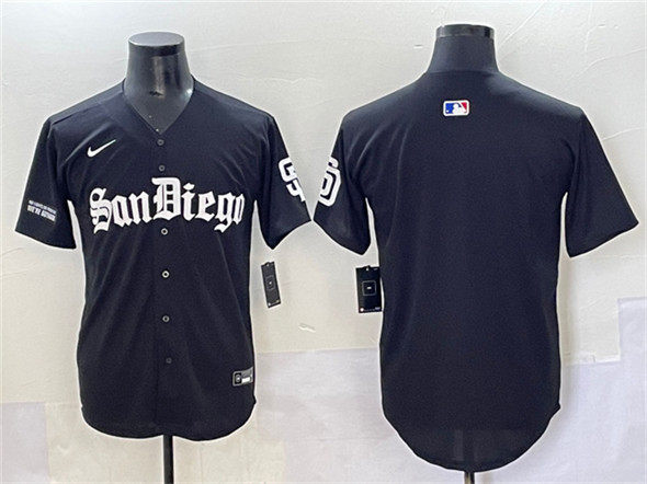 Men's San Diego Padres Blank Black Gothic Edition Vapor Limited Stitched Baseball Jersey
