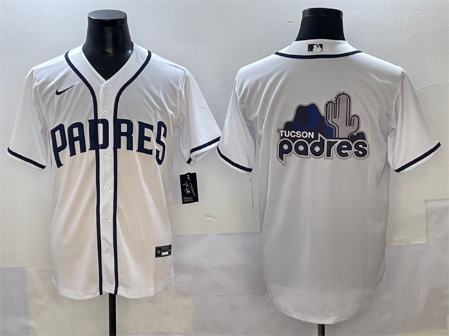 Men's San Diego Padres Team Big Logo White Cool Base Stitched Baseball Jersey1