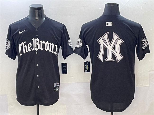 Mens New York Yankees Team Big Logo Black 'Gothic Legacy Edition' Vapor Premier Limited Stitched Baseball Jersey