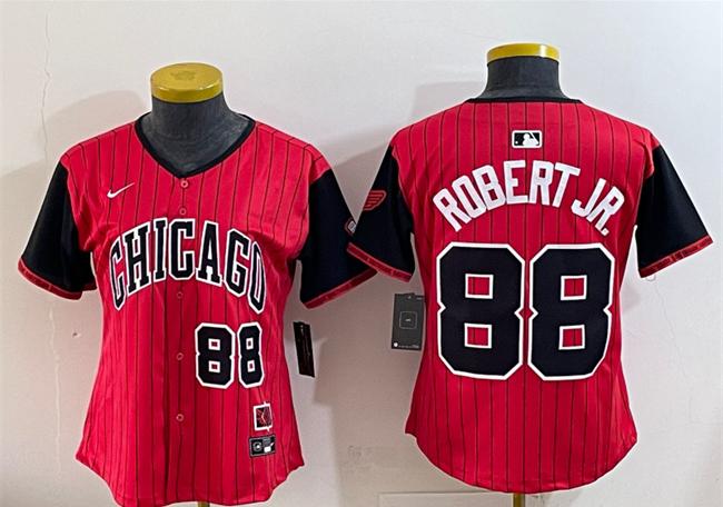 Women's Chicago White Sox #88 Luis Robert Jr. Red Black 2025 City Connect Limited Stitched Baseball Jersey(Run Small)