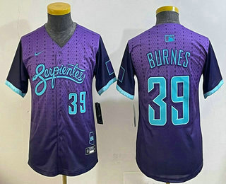 Youth Arizona Diamondbacks #39 Corbin Burnes Purple 2025 City Connect Limited Jersey