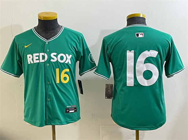 Youth Boston Red Sox #16 Jarren Duran Green 2025 City Connect Limited Stitched Baseball Jersey