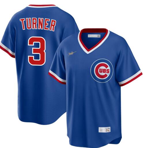 Men's Justin Turner Chicago Cubs #3 Blue 1994 Cooperstown Jersey by NIKE