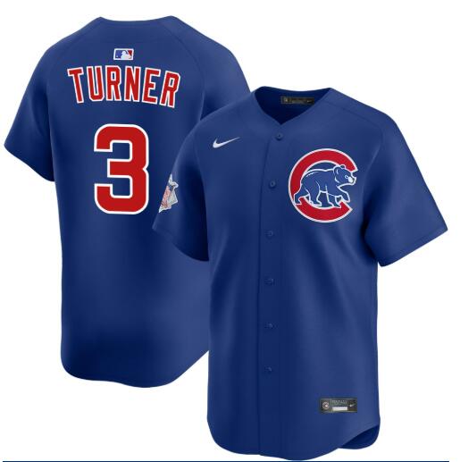 Men's Justin Turner Chicago Cubs #3 Blue Alternate Limited Jersey by NIKE
