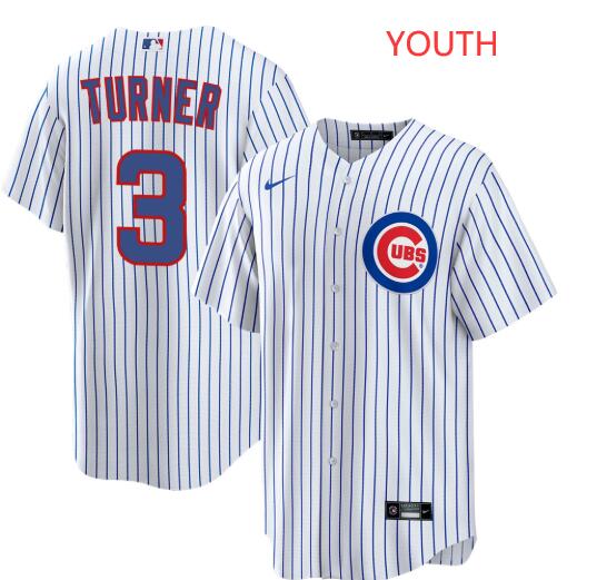 Youth Justin Turner Chicago Cubs #3 Home White Limited Jersey by NIKE