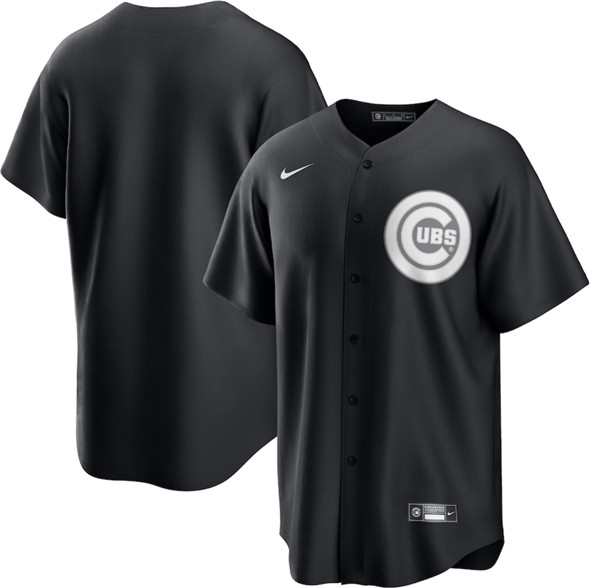 Men's Chicago Cubs Blank Black Lights Out Limited Stitched Baseball Jersey