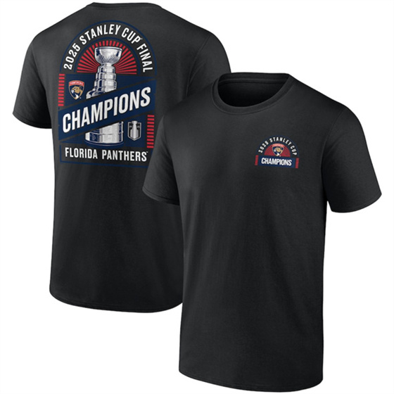 Men's Florida Panthers Black 2025 Stanley Cup Champions Shine T-Shirt
