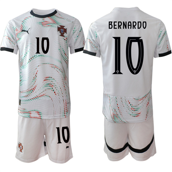 Men's Portugal #10 BERNARDO 2025-26 Away White Soccer Suit Jersey