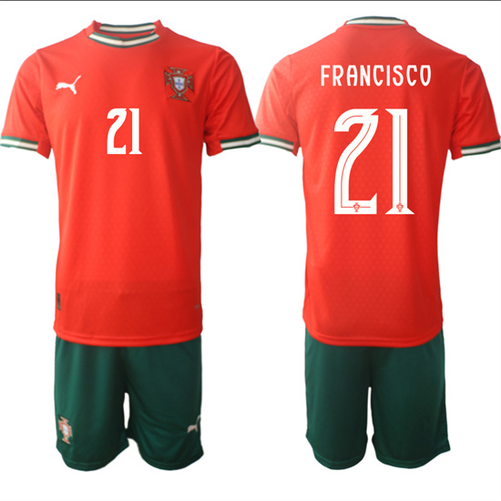 Men's Portugal #21 FRANCISCO 2025-26 Home Red Soccer Suit Jersey