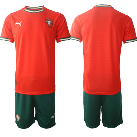Men's Portugal Blank 2025-26 Home Red Soccer Suit Jersey