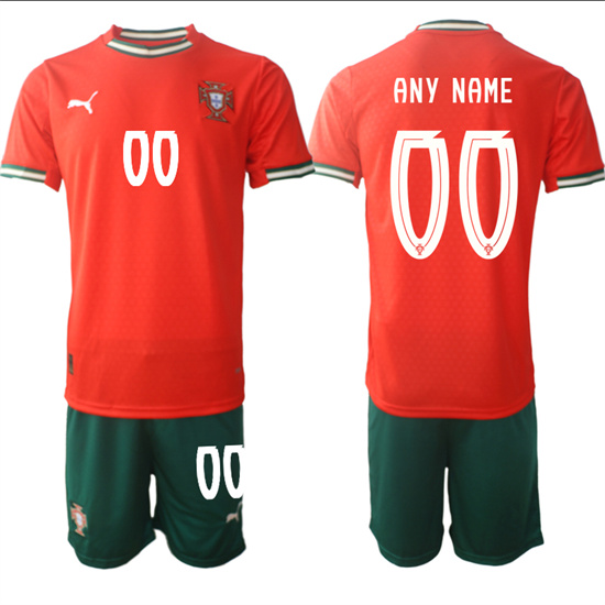 Men's Portugal Custom Any Name And Number 2025-26 Home Red Soccer Suit Jersey