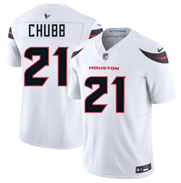 Men's Houston Texans #21 Nick Chubb White 2025 F.U.S.E. Vapor Limited Football Stitched Jersey