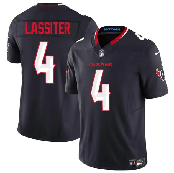 Men's Houston Texans #4 Kamari Lassiter Navy 2025 F.U.S.E. Vapor Limited Football Stitched Jersey