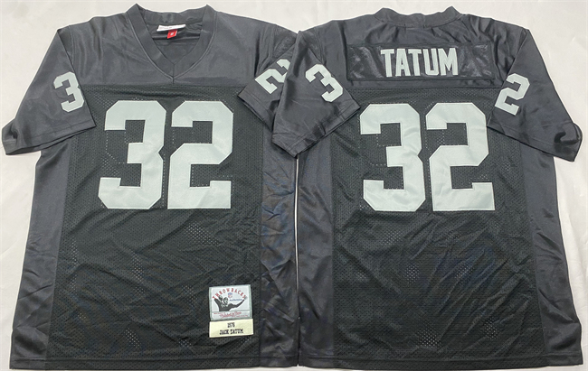 Men's Las Vegas Raiders #32 Jack Tatum Black Throwback Football Stitched Jersey